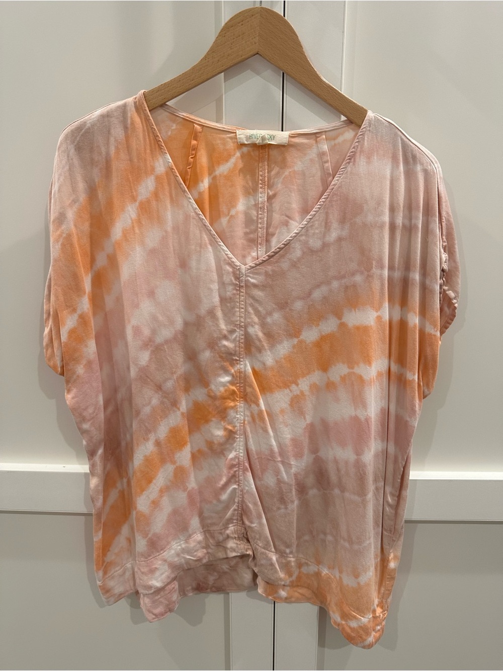 River + Sky Pink & Orange Tie-Dye V-Neck Tunic
